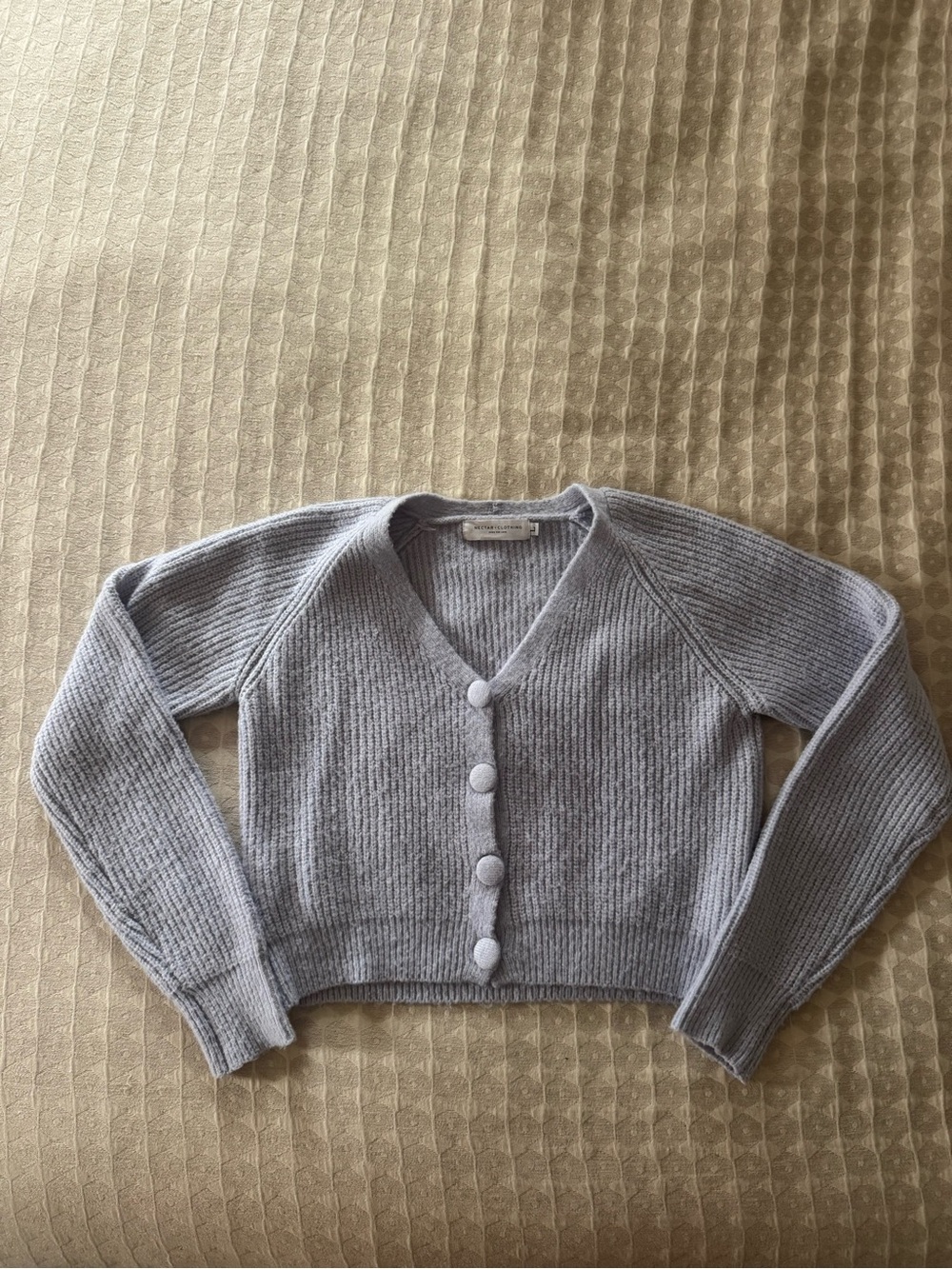 Lilac V-Neck Button-Front Women's Cardigan Sweater